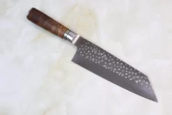 Takeshi Saji Nature Series — Hammer Forged R-2 SNR-6 Bunka 180mm (7 Inch, Quince Burl Wood Handle)
