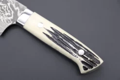 Takeshi Saji R-2 Custom Black Damascus Wild Series Bunka 175mm (6.8 Inch, Stag Bone Handle) -Knife Sale Shop takeshi saji bunka takeshi saji r 2 custom black damascus wild series bunka 175mm 6 8 inch stag bone handle 42516315275547 scaled