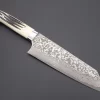 Takeshi Saji R-2 Custom Black Damascus Wild Series Bunka 175mm (6.8 Inch, Stag Bone Handle)