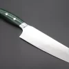 Takeshi Saji R-2 Custom Diamond Damascus Wild Series New Design SNRD-4G Bunka185mm (7.2 Inch, Green Linen Micarta Handle)