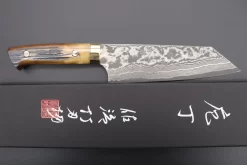 Takeshi Saji VG-10 Custom Damascus Wild Series Bunka 175mm (6.8 Inch, Stag Bone Handle) -Knife Sale Shop takeshi saji bunka takeshi saji vg 10 custom damascus wild series bunka 175mm 6 8 inch stag bone handle 42469316362523 scaled