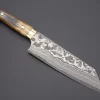 Takeshi Saji VG-10 Custom Damascus Wild Series Bunka 175mm (6.8 Inch, Stag Bone Handle)