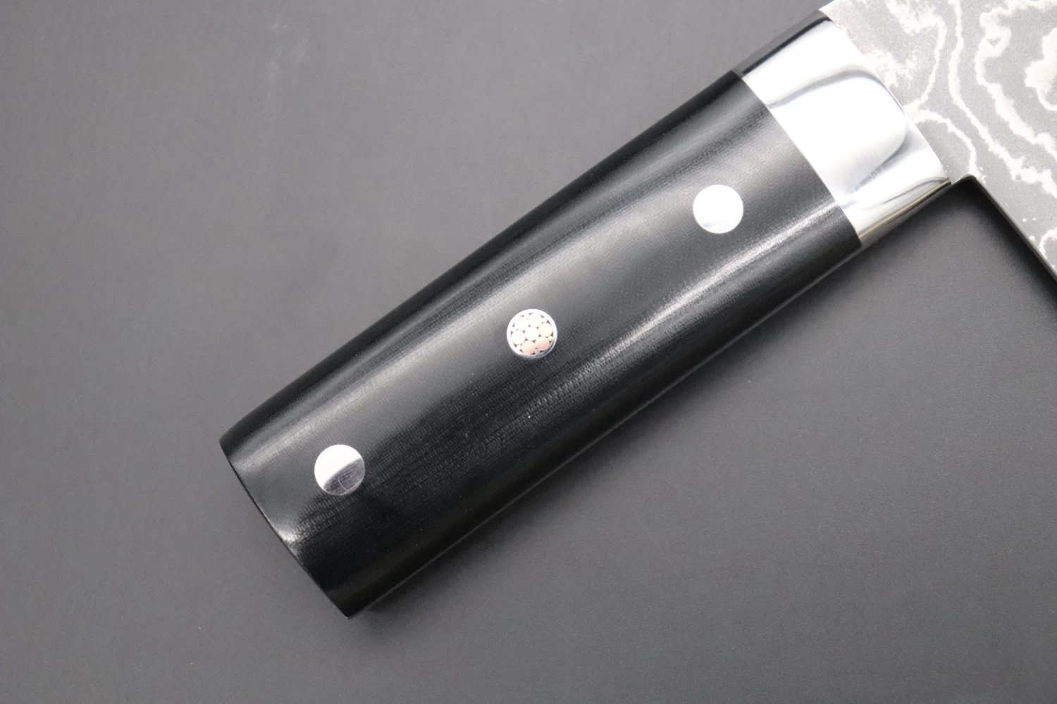 Takeshi Saji R-2 Custom Damascus Chinese Cleaver (Black Linen Micarta Handle) 2 Takeshi Saji R-2 Custom Damascus Chinese Cleaver (Black Linen Micarta Handle) - Image 2