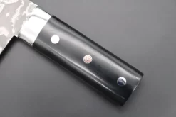 Takeshi Saji R-2 Custom Damascus Chinese Cleaver (Black Linen Micarta Handle) 11 Takeshi Saji R-2 Custom Damascus Chinese Cleaver (Black Linen Micarta Handle) -Knife Sale Shop takeshi saji chinese cleaver takeshi saji r 2 custom damascus chinese cleaver black linen micarta handle 44206225228059 scaled