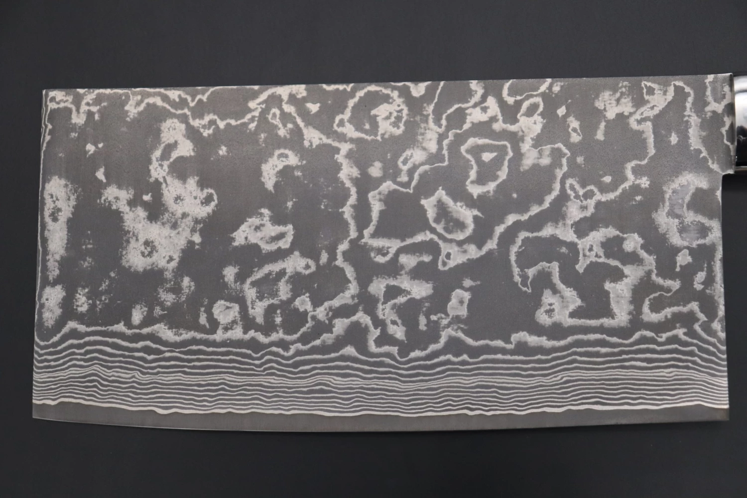 Takeshi Saji R-2 Custom Damascus Chinese Cleaver (Black Linen Micarta Handle) 5 Takeshi Saji R-2 Custom Damascus Chinese Cleaver (Black Linen Micarta Handle) - Image 5