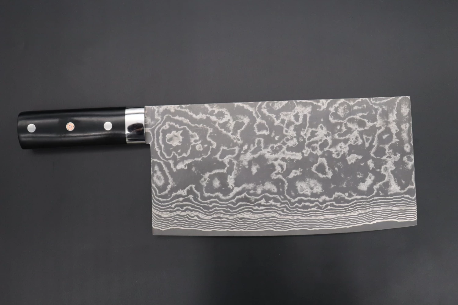Takeshi Saji R-2 Custom Damascus Chinese Cleaver (Black Linen Micarta Handle) 1 Takeshi Saji R-2 Custom Damascus Chinese Cleaver (Black Linen Micarta Handle)