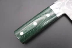 Takeshi Saji R-2 Custom Damascus Chinese Cleaver (Green Linen Micarta Handle) 8 Takeshi Saji R-2 Custom Damascus Chinese Cleaver (Green Linen Micarta Handle) -Knife Sale Shop takeshi saji chinese cleaver takeshi saji r 2 custom damascus chinese cleaver green linen micarta handle 44206236631323 scaled