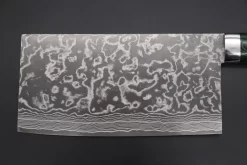 Takeshi Saji R-2 Custom Damascus Chinese Cleaver (Green Linen Micarta Handle) 10 Takeshi Saji R-2 Custom Damascus Chinese Cleaver (Green Linen Micarta Handle) -Knife Sale Shop takeshi saji chinese cleaver takeshi saji r 2 custom damascus chinese cleaver green linen micarta handle 44206236729627 scaled
