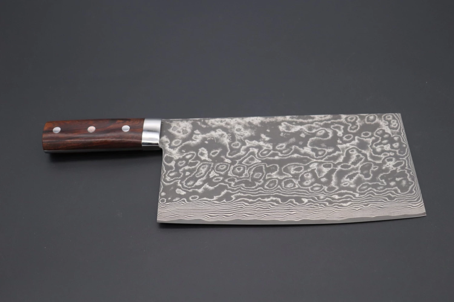 Takeshi Saji R-2 Custom Damascus Chinese Cleaver (Ironwood Handle) 1 Takeshi Saji R-2 Custom Damascus Chinese Cleaver (Ironwood Handle)