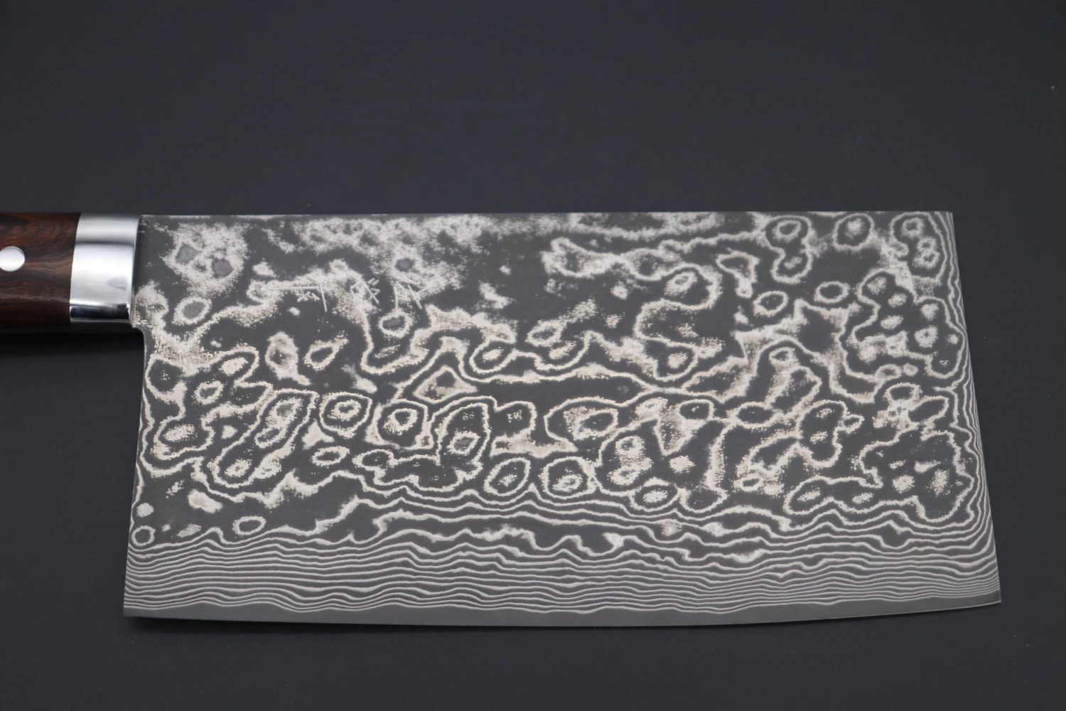 Takeshi Saji R-2 Custom Damascus Chinese Cleaver (Ironwood Handle) 2 Takeshi Saji R-2 Custom Damascus Chinese Cleaver (Ironwood Handle) - Image 2