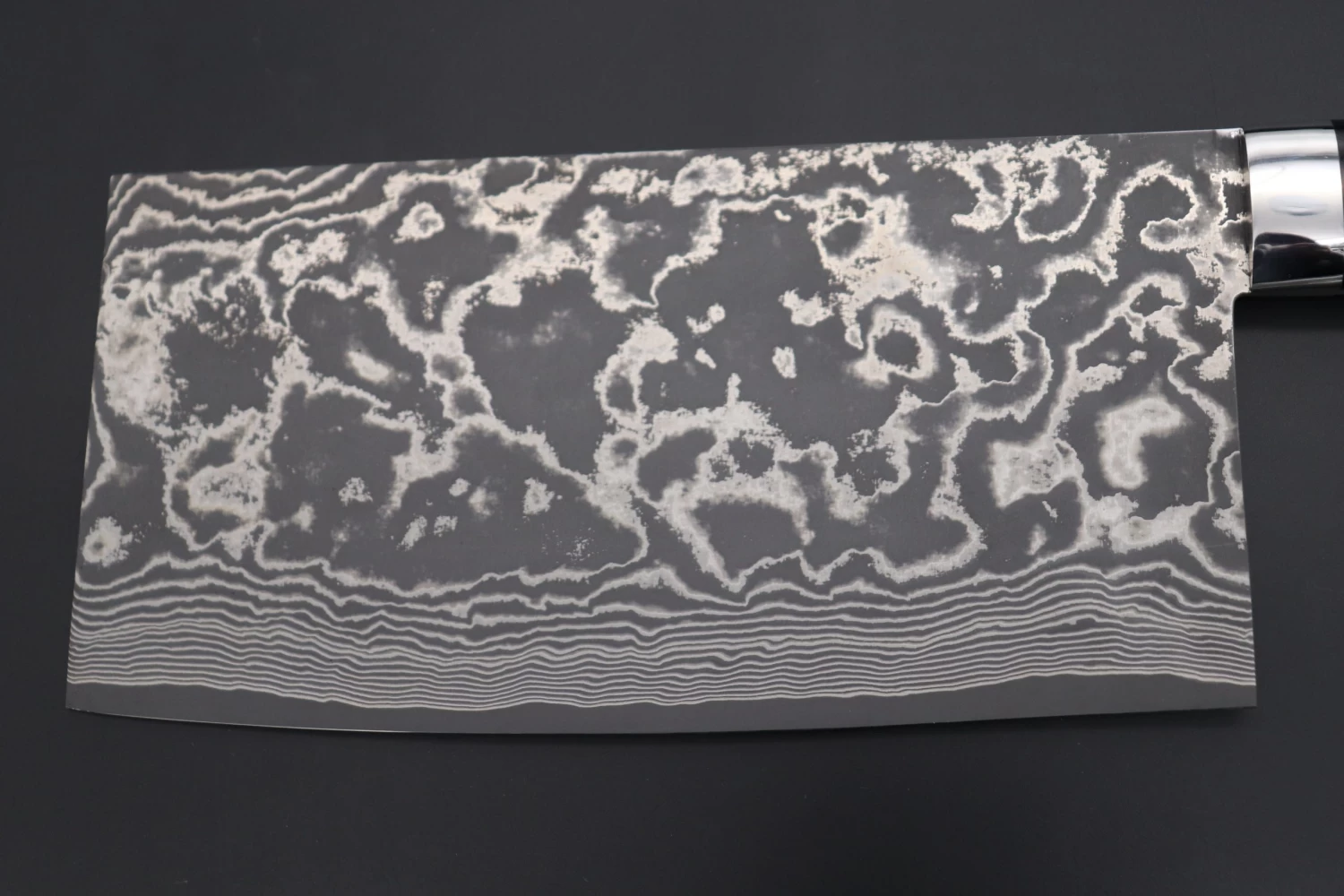 Takeshi Saji VG-10 Custom Damascus TS-CC4 Chinese Cleaver (Black Linen Micarta Handle) 5 Takeshi Saji VG-10 Custom Damascus TS-CC4 Chinese Cleaver (Black Linen Micarta Handle) - Image 5