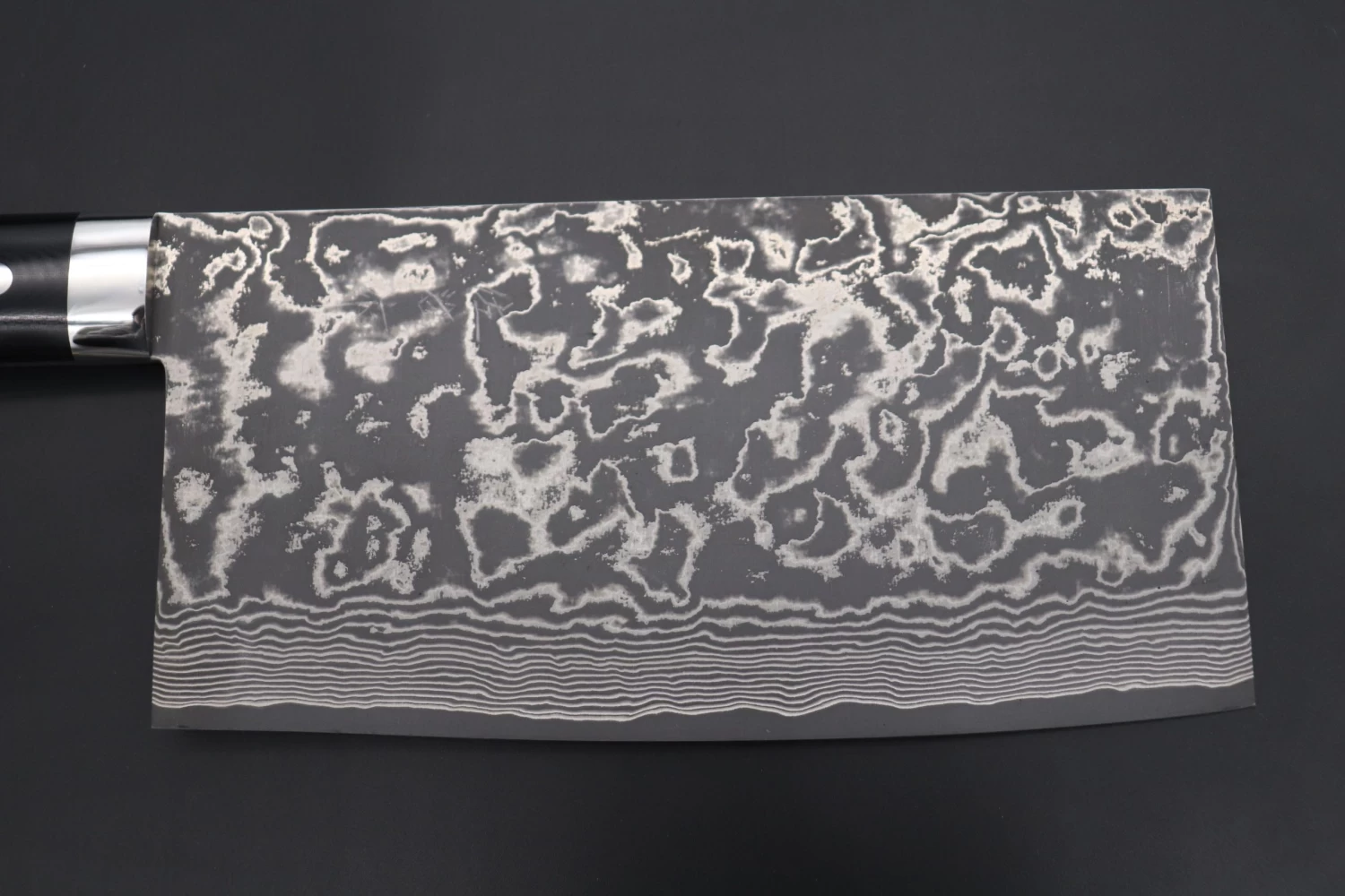 Takeshi Saji VG-10 Custom Damascus TS-CC4 Chinese Cleaver (Black Linen Micarta Handle) 2 Takeshi Saji VG-10 Custom Damascus TS-CC4 Chinese Cleaver (Black Linen Micarta Handle) - Image 2