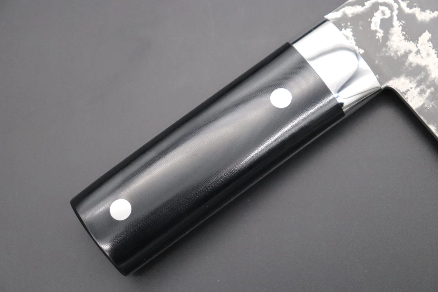 Takeshi Saji VG-10 Custom Damascus TS-CC4 Chinese Cleaver (Black Linen Micarta Handle) 3 Takeshi Saji VG-10 Custom Damascus TS-CC4 Chinese Cleaver (Black Linen Micarta Handle) - Image 3