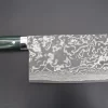 Takeshi Saji VG-10 Custom Damascus TS-CC3 Chinese Cleaver (Green Linen Micarta Handle)