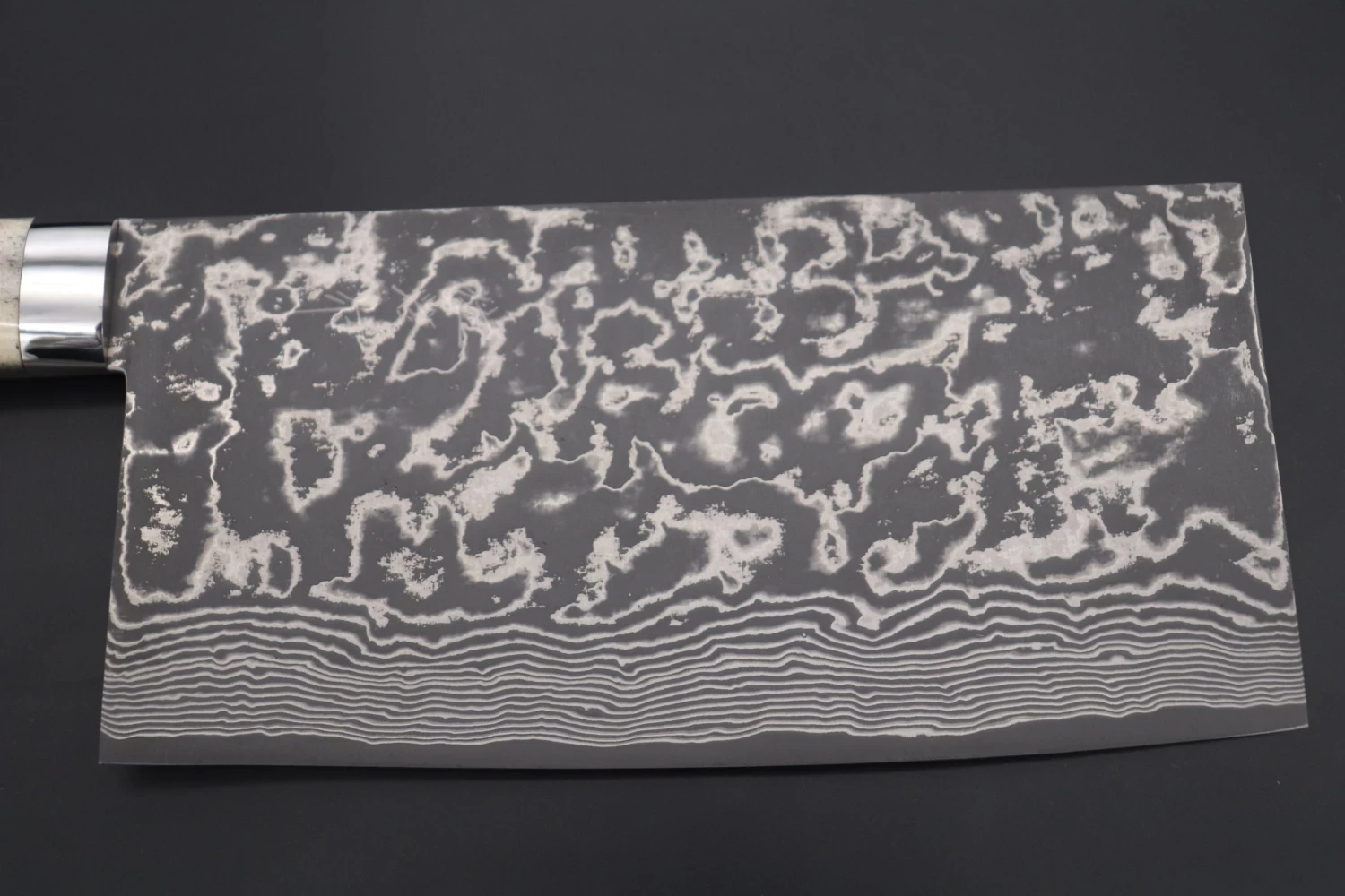 Takeshi Saji VG-10 Custom Damascus TS-CC1 Chinese Cleaver (Stag Bone Handle) 2 Takeshi Saji VG-10 Custom Damascus TS-CC1 Chinese Cleaver (Stag Bone Handle) - Image 2