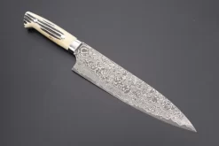 Takeshi Saji R-2 Custom Black Damascus Wild Series Gyuto (180mm To 270mm, 4 Sizes, Stag Bone Handle) -Knife Sale Shop takeshi saji gyuto takeshi saji r 2 custom black damascus wild series gyuto 180mm to 270mm 4 sizes stag bone handle 42516308787483 scaled