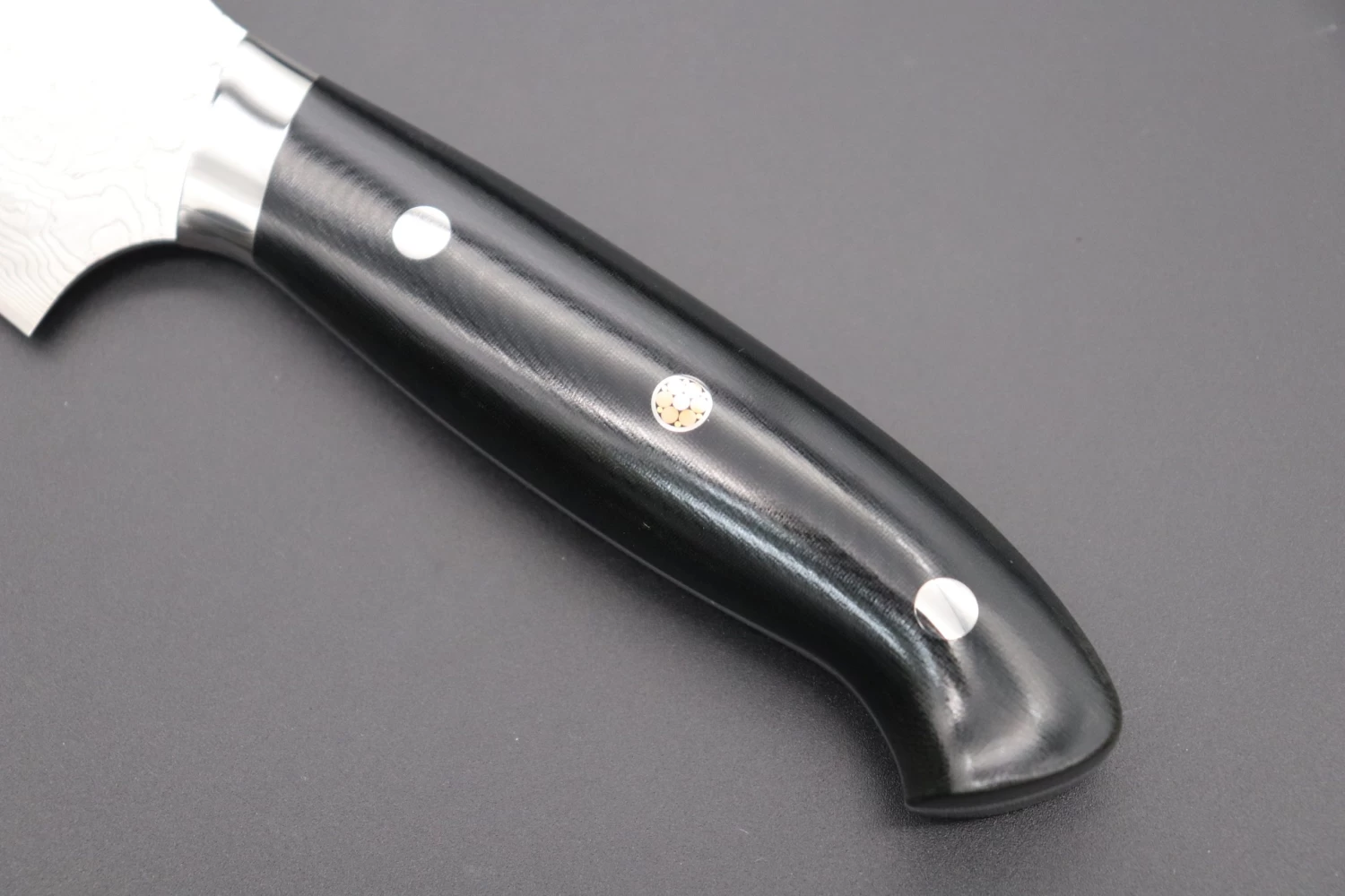 Takeshi Saji R-2 Custom Diamond Damascus Wild Series New Design Gyuto (210mm And 240mm, Black Linen Micarta Handle) 7 Takeshi Saji R-2 Custom Diamond Damascus Wild Series New Design Gyuto (210mm And 240mm, Black Linen Micarta Handle) - Image 7