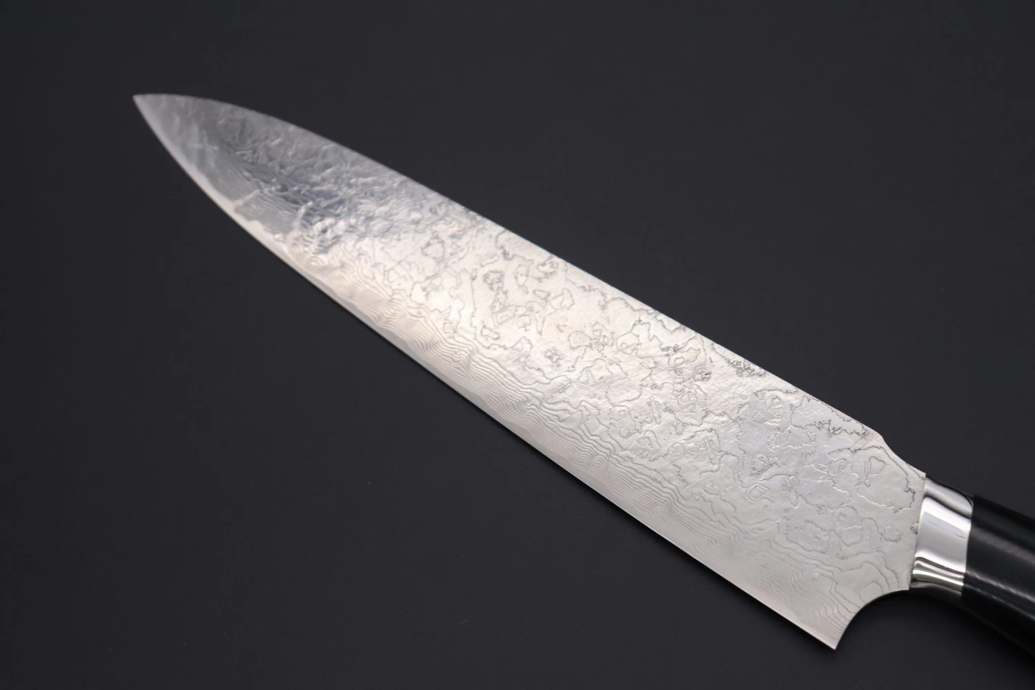 Takeshi Saji R-2 Custom Diamond Damascus Wild Series New Design Gyuto (210mm And 240mm, Black Linen Micarta Handle) 6 Takeshi Saji R-2 Custom Diamond Damascus Wild Series New Design Gyuto (210mm And 240mm, Black Linen Micarta Handle) - Image 6