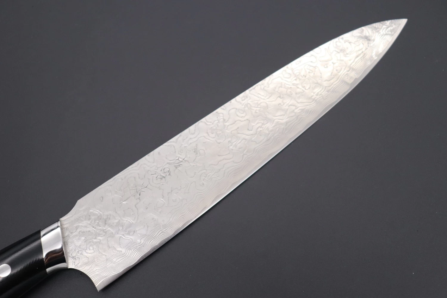 Takeshi Saji R-2 Custom Diamond Damascus Wild Series New Design Gyuto (210mm And 240mm, Black Linen Micarta Handle) 2 Takeshi Saji R-2 Custom Diamond Damascus Wild Series New Design Gyuto (210mm And 240mm, Black Linen Micarta Handle) - Image 2