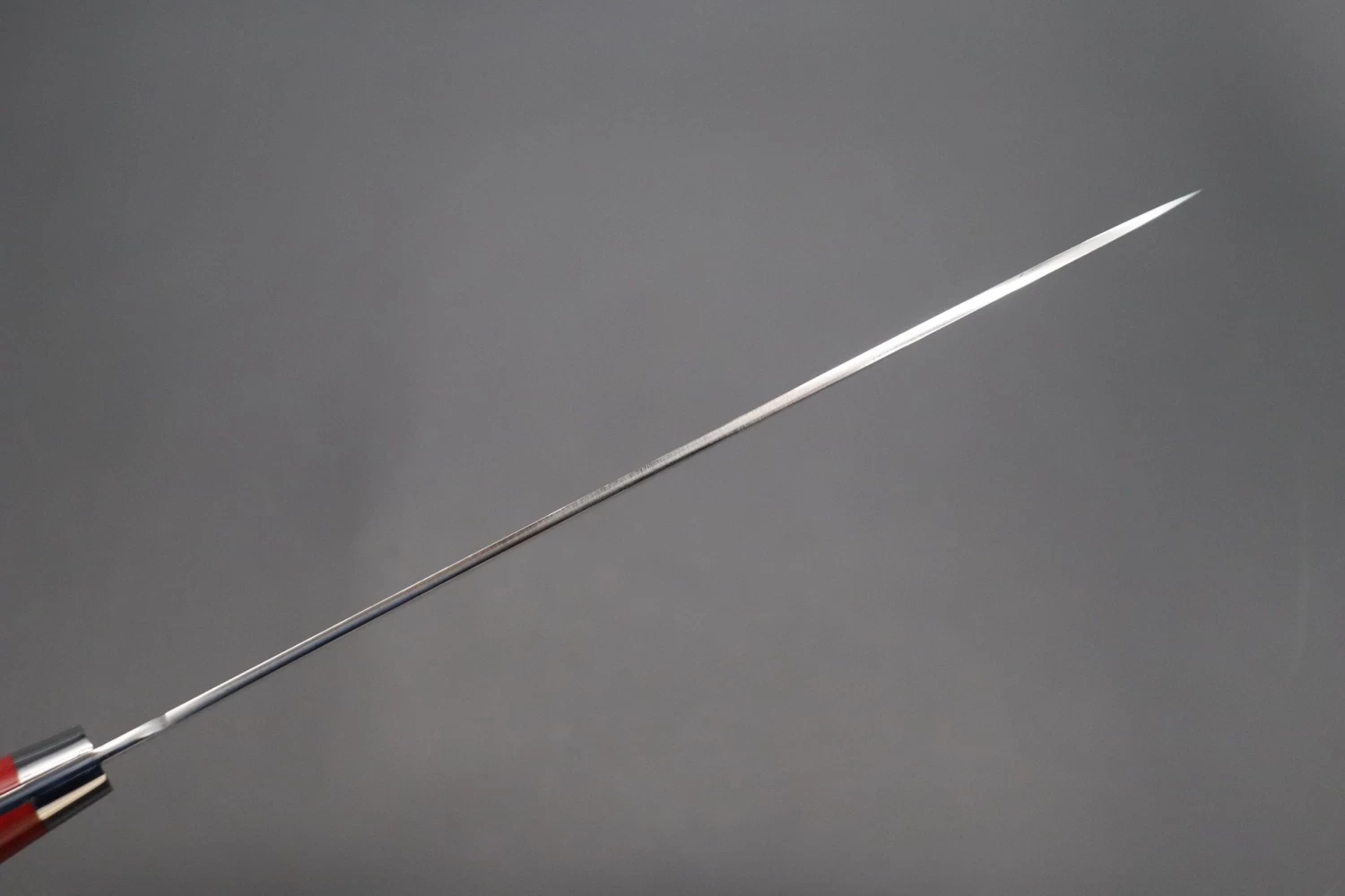 Takeshi Saji R-2 Custom Diamond Damascus Wild Series New Design Gyuto (210mm And 240mm, Red/Black Linen Micarta Handle) 5 Takeshi Saji R-2 Custom Diamond Damascus Wild Series New Design Gyuto (210mm And 240mm, Red/Black Linen Micarta Handle) - Image 5