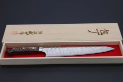 Takeshi Saji SUMMIT ― Limited Edition Custom Series SMT-548 R-2 Custom Damascus Gyuto 240mm (9.4 Inch) -Knife Sale Shop takeshi saji gyuto takeshi saji summit limited edition custom series smt 548 r 2 custom damascus gyuto 270mm 10 6 inch 41136794501403 scaled