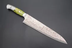 Takeshi Saji SUMMIT ― Limited Edition Custom Series SMT-753 VG-10W Multi-Colored Golden-Rainbow Damascus Gyuto 240mm (9.4 Inch)