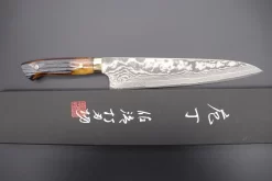 Takeshi Saji VG-10 Custom Damascus Wild Series Gyuto (180mm To 270mm, 4 Sizes, Stag Bone Handle) -Knife Sale Shop takeshi saji gyuto takeshi saji vg 10 custom damascus wild series gyuto 180mm to 270mm 4 sizes stag bone handle 42469245124891 scaled