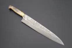 Takeshi Saji VG-10 Custom Damascus Wild Series Gyuto (180mm To 270mm, 4 Sizes, Stag Bone Handle) -Knife Sale Shop takeshi saji gyuto takeshi saji vg 10 custom damascus wild series gyuto 180mm to 270mm 4 sizes stag bone handle 42469268455707 scaled