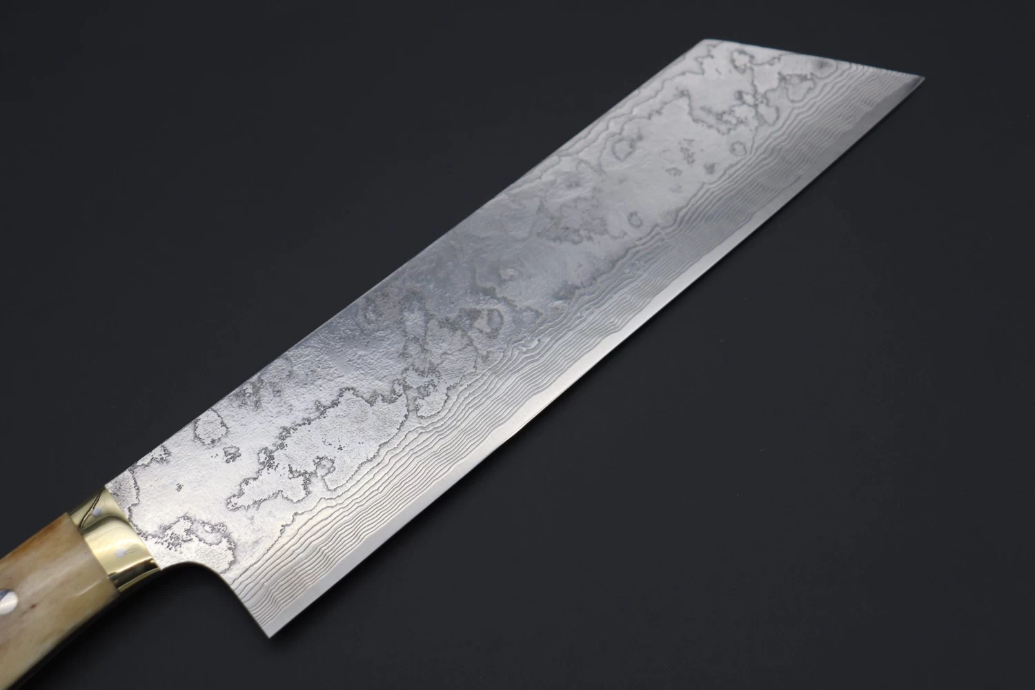 Takeshi Saji R-2 Custom Diamond Damascus Wild Series Special Order Made "Extra Large Kiritsuke 270mm" (Brown Stag Bone Handle, SSS-2) 2 Takeshi Saji R-2 Custom Diamond Damascus Wild Series Special Order Made "Extra Large Kiritsuke 270mm" (Brown Stag Bone Handle, SSS-2) - Image 2