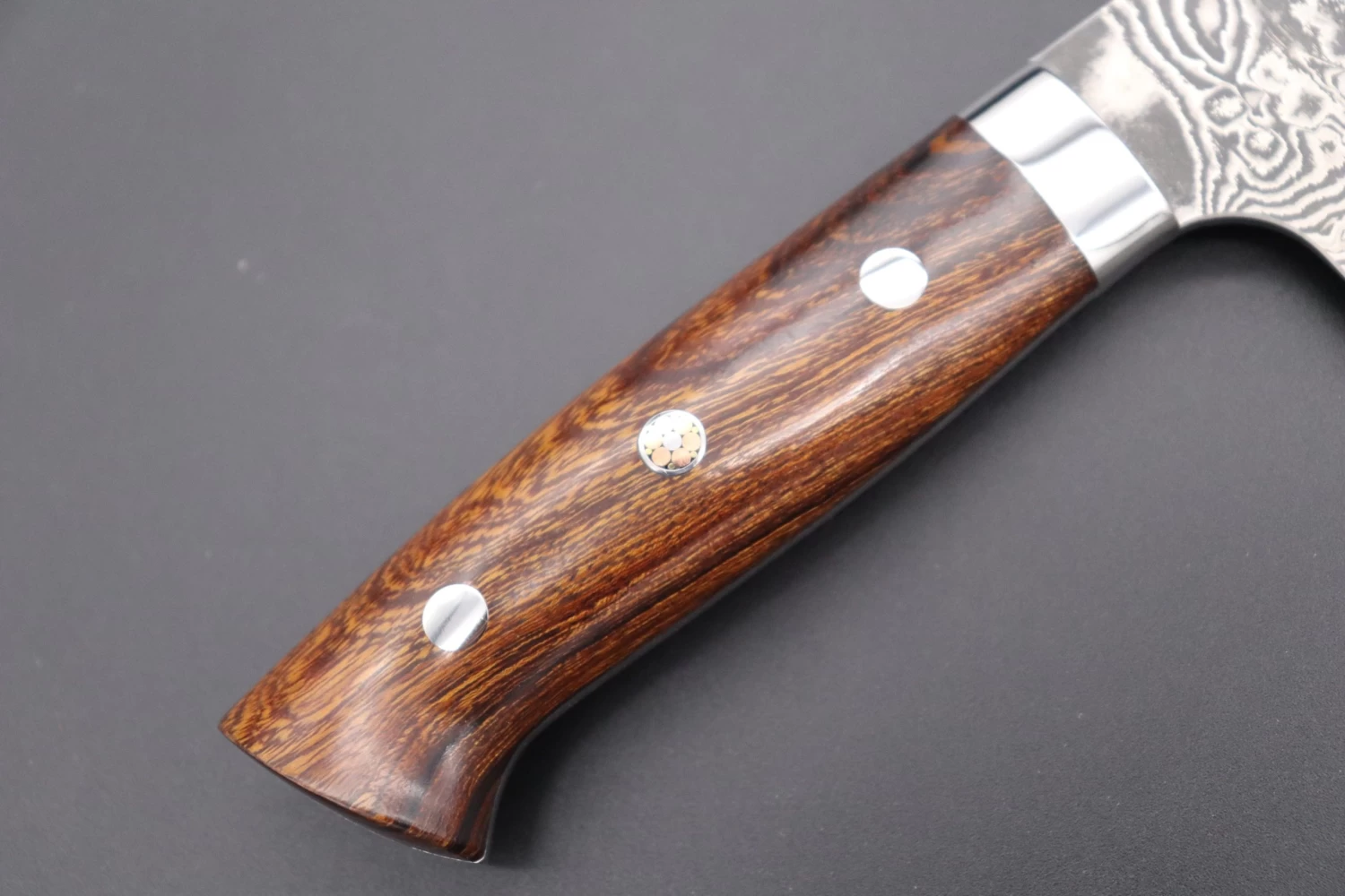 Takeshi Saji R-2 Custom Black Damascus Wild Series Nakiri 165mm (6.4 Inch, Ironwood Handle) 3 Takeshi Saji R-2 Custom Black Damascus Wild Series Nakiri 165mm (6.4 Inch, Ironwood Handle) - Image 3