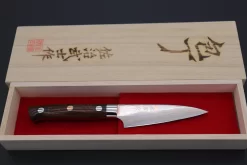 Master Saji Rainbow Damascus Series Paring 90mm (3.5 Inch, Ironwood Handle) -Knife Sale Shop takeshi saji paring master saji rainbow damascus series paring 90mm 3 5 inch ironwood handle 42212067705115 scaled