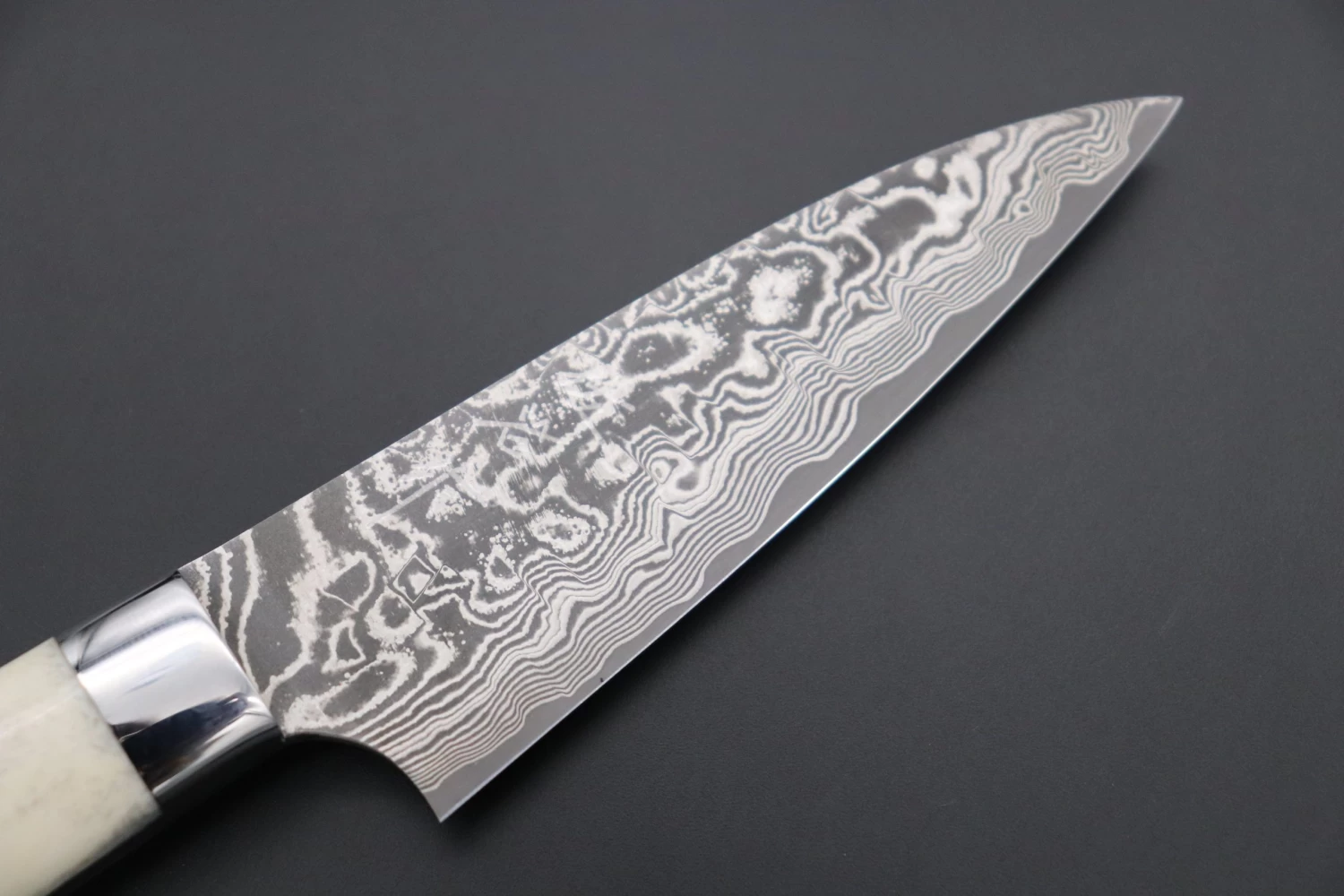 Takeshi Saji R-2 Custom Black Damascus Wild Series Paring 90mm (3.5 Inch, Stag Bone Handle) 2 Takeshi Saji R-2 Custom Black Damascus Wild Series Paring 90mm (3.5 Inch, Stag Bone Handle) - Image 2