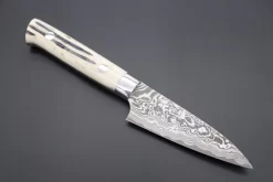 Takeshi Saji R-2 Custom Black Damascus Wild Series Paring 90mm (3.5 Inch, Stag Bone Handle)
