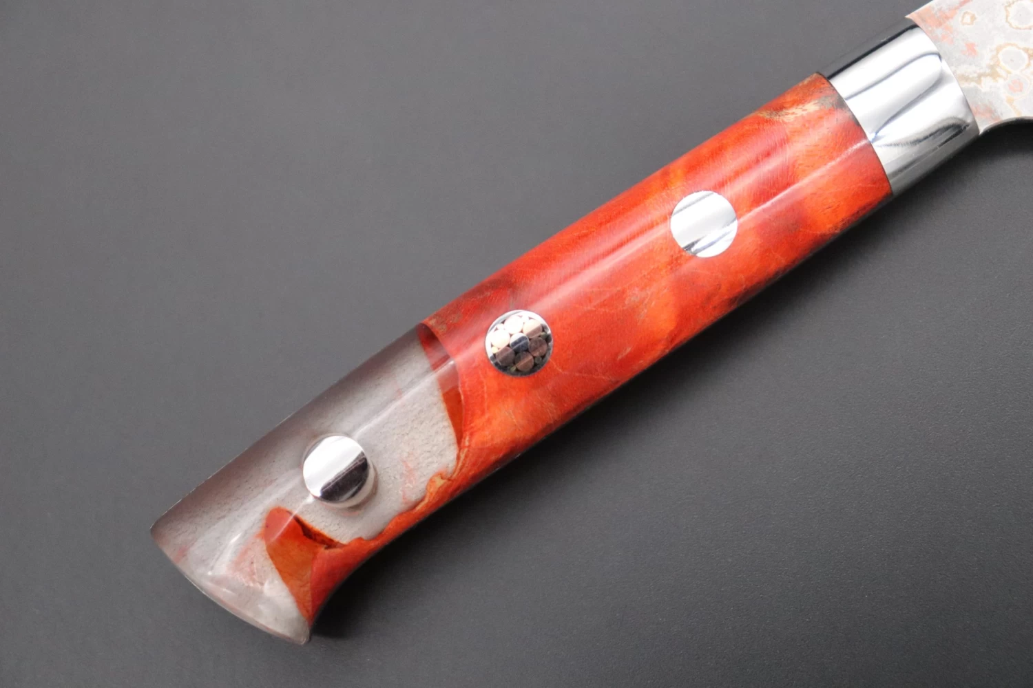 Takeshi Saji SUMMIT ― Limited Edition Custom Series SMT-744 VG-10W Multi-Colored Golden-Rainbow Damascus Paring 95mm (3.7 Inch) 3 Takeshi Saji SUMMIT ― Limited Edition Custom Series SMT-744 VG-10W Multi-Colored Golden-Rainbow Damascus Paring 95mm (3.7 Inch) - Image 3