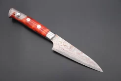 Takeshi Saji SUMMIT ― Limited Edition Custom Series SMT-744 VG-10W Multi-Colored Golden-Rainbow Damascus Paring 95mm (3.7 Inch)