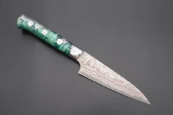 Takeshi Saji SUMMIT ― Limited Edition Custom Series SMT-747 VG-10W Multi-Colored Golden-Rainbow Damascus Paring 95mm (3.7 Inch)