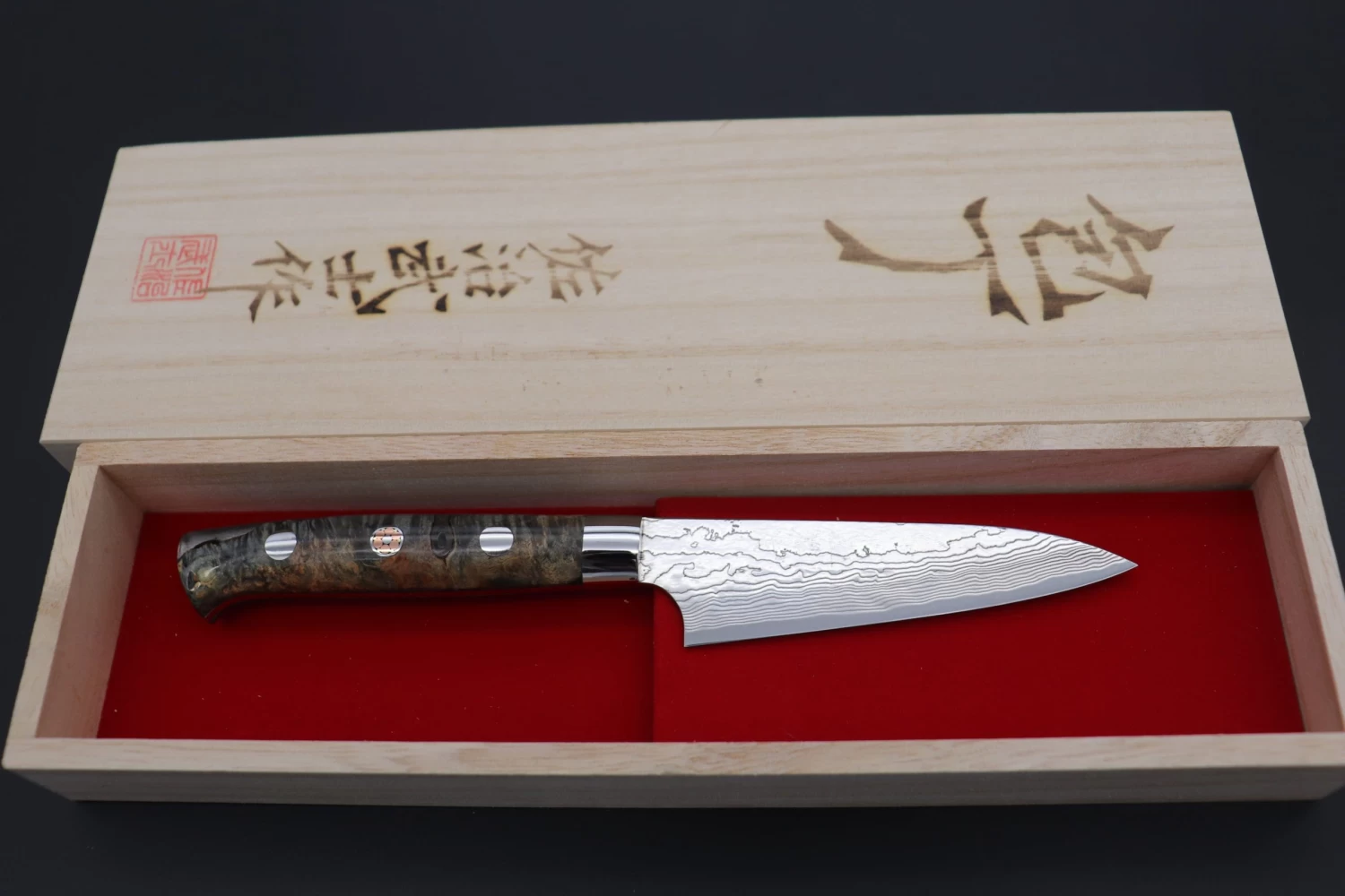 Takeshi Saji SUMMIT ― Limited Edition Custom Series SMT-779 R-2 Custom Damascus Paring 95mm (3.7 Inch) 8 Takeshi Saji SUMMIT ― Limited Edition Custom Series SMT-779 R-2 Custom Damascus Paring 95mm (3.7 Inch) - Image 8