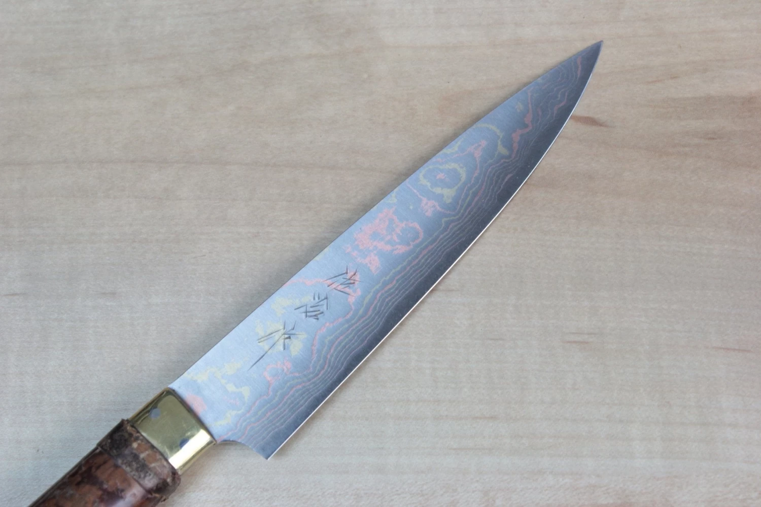 Master Saji Rainbow Damascus Sakura Series Petty 135mm (5.3 Inch) 2 Master Saji Rainbow Damascus Sakura Series Petty 135mm (5.3 Inch) - Image 2
