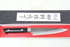 Takeshi Saji Aogami Super Custom Series Petty (130mm And 150mm, Linen Micarta Handle) -Knife Sale Shop takeshi saji petty takeshi saji aogami super custom series petty 130mm and 150mm linen micarta handle 14398103158881 scaled