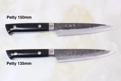 Takeshi Saji Aogami Super Custom Series Petty (130mm And 150mm, Linen Micarta Handle) -Knife Sale Shop takeshi saji petty takeshi saji aogami super custom series petty 130mm and 150mm linen micarta handle 14398103224417 scaled
