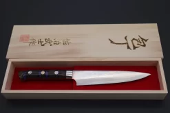 Takeshi Saji SUMMIT ― Limited Edition Custom Series SMT-587 Blue Steel No.2 Rainbow Damascus Petty 135mm (5.3 Inch) -Knife Sale Shop takeshi saji petty takeshi saji summit limited edition custom series smt 587 blue steel no 2 rainbow damascus petty 150mm 5 9 inch 42297144410395 scaled