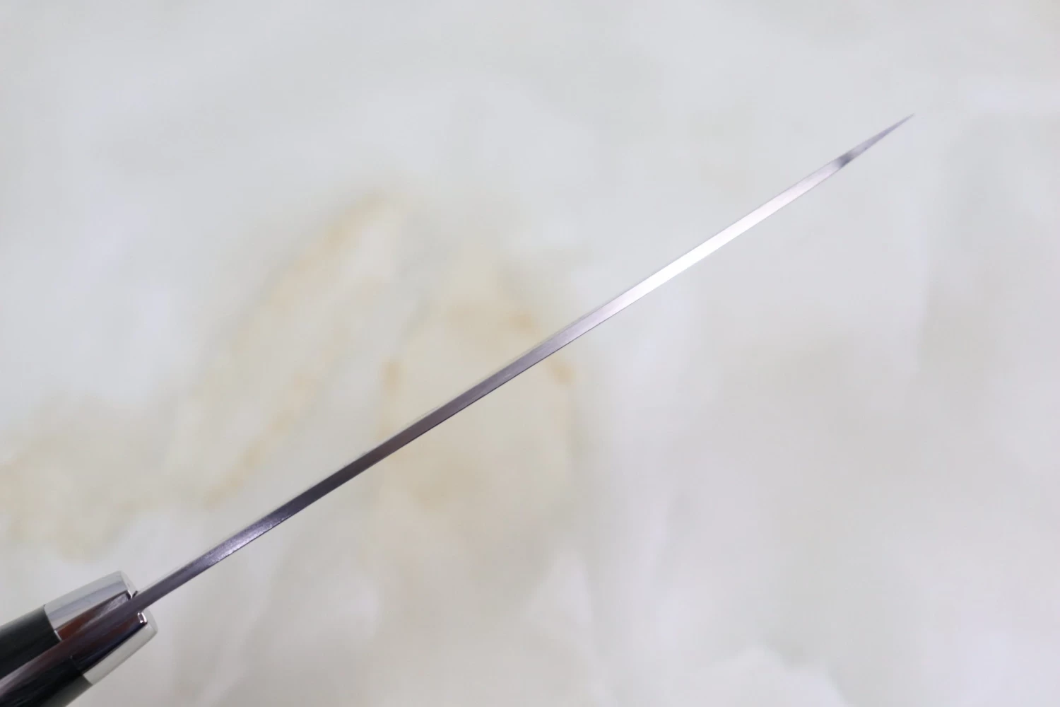 Takeshi Saji VG-10 Custom Damascus Wild Series Petty (135mm & 150mm, 2 Sizes, Green Linen Micarta Handle) 7 Takeshi Saji VG-10 Custom Damascus Wild Series Petty (135mm & 150mm, 2 Sizes, Green Linen Micarta Handle) - Image 7