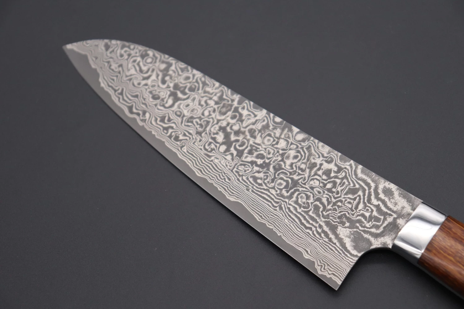 Takeshi Saji R-2 Custom Black Damascus Wild Series Santoku 180mm (7 Inch, Ironwood Handle) 6 Takeshi Saji R-2 Custom Black Damascus Wild Series Santoku 180mm (7 Inch, Ironwood Handle) - Image 6