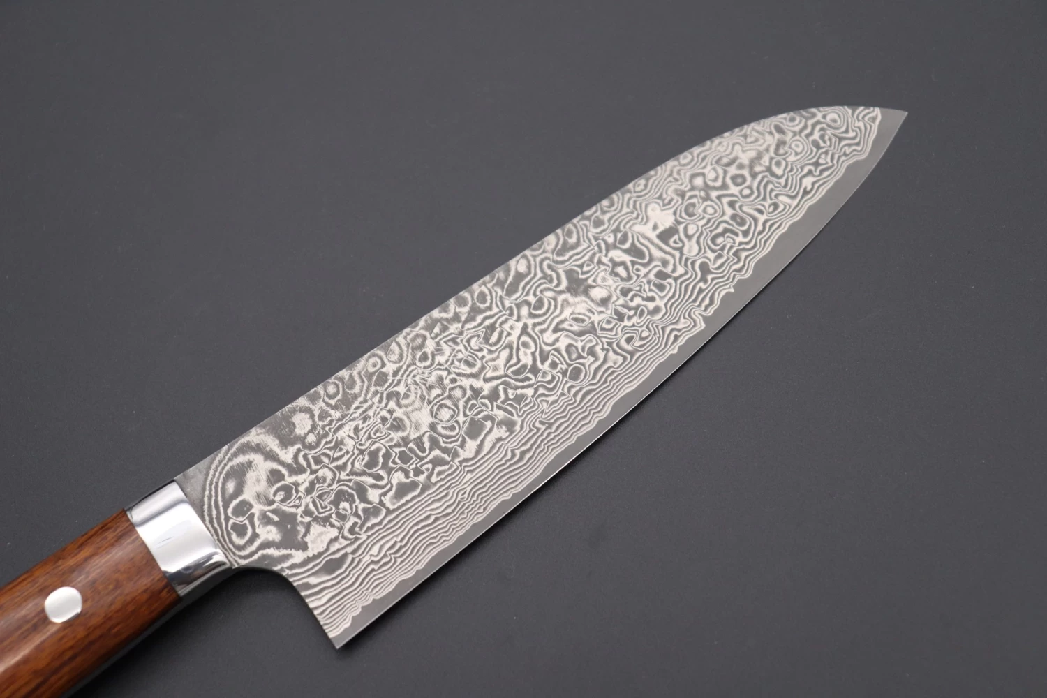 Takeshi Saji R-2 Custom Black Damascus Wild Series Santoku 180mm (7 Inch, Ironwood Handle) 2 Takeshi Saji R-2 Custom Black Damascus Wild Series Santoku 180mm (7 Inch, Ironwood Handle) - Image 2
