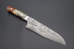 Takeshi Saji SUMMIT ― Limited Edition Custom Series SMT-733 R-2 Custom Damascus Santoku 180mm (7 Inch)