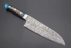 Takeshi Saji SUMMIT ― Limited Edition Custom Series SMT-735 R-2 Custom Damascus Santoku 180mm (7 Inch)