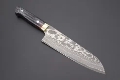 Takeshi Saji VG-10 Custom Damascus Wild Series Santoku 180mm (7 Inch, Stag Bone Handle)ST-2