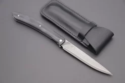 Takeshi Saji R-2 Damascus Steak Knife (Black G-10 Handle, TS-120B)