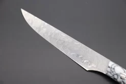 Takeshi Saji R-2 Diamond Damascus Steak Knife (White Turquoise Gem-Composite Stone Handle, TS-2) -Knife Sale Shop takeshi saji steak knife takeshi saji r 2 diamond damascus steak knife white turquoise gem composite stone handle ts 2 43290814677275 scaled