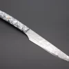 Takeshi Saji R-2 Diamond Damascus Steak Knife (White Turquoise Gem-Composite Stone Handle, TS-2)